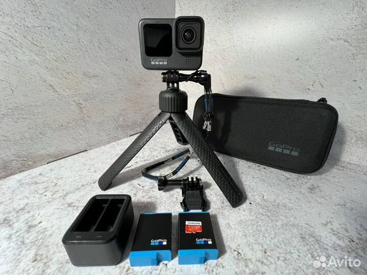 GoPro hero 9 black + штатив + 2 аккумулятора+micro