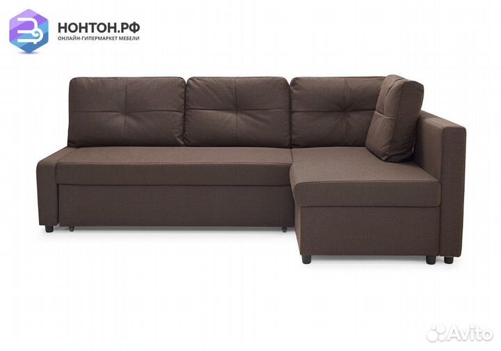 Диван угловой дельфин Поло кофейный