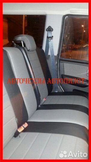 Чехлы Автопилот УАЗ Патриот из экокожи чёрно-серые