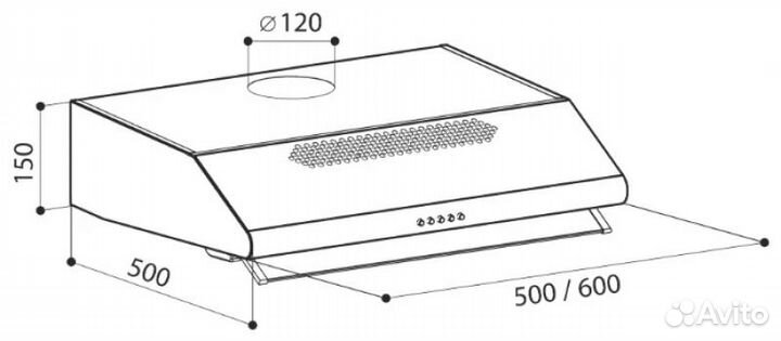 Подвесная вытяжка LEX Simple 600 Ivory Light (слон