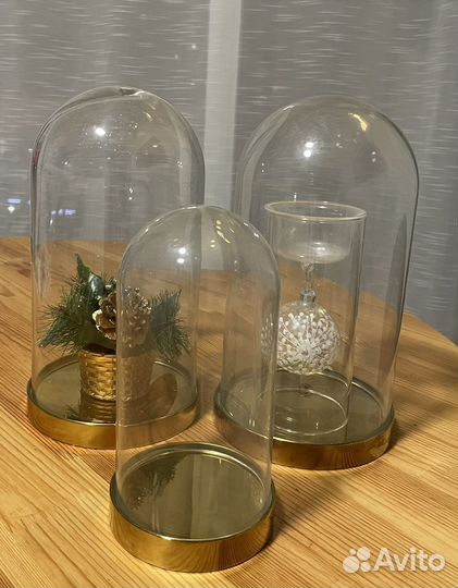 Колба Икеа, стеклянный клош на подставке