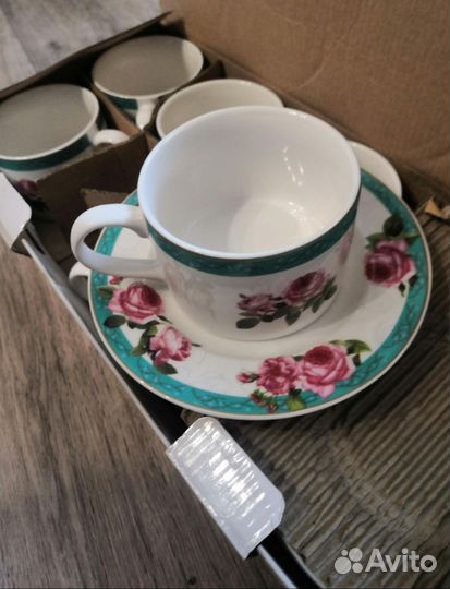 Чайный набор / сервиз 12 костяной фарфор