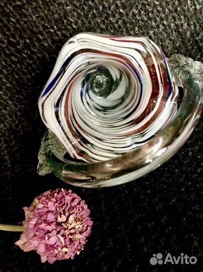 Конфетница/вазочка СССР цветное стекло