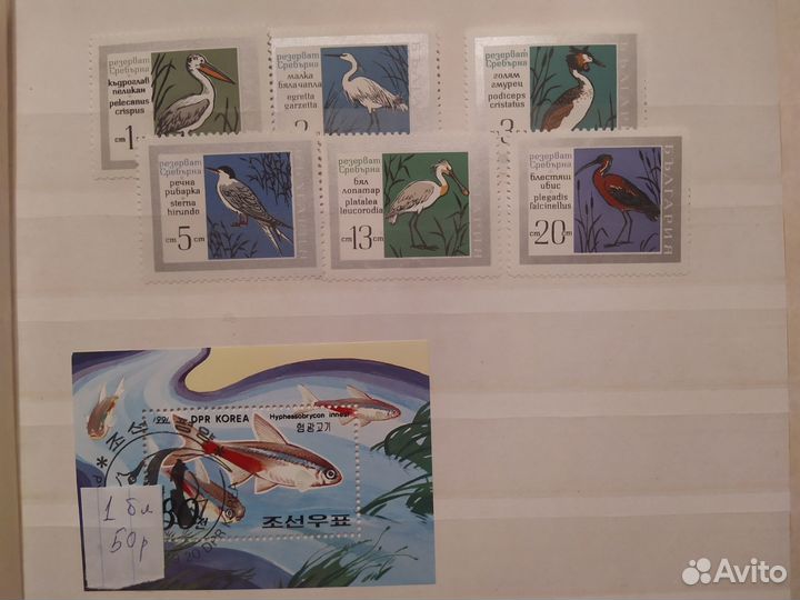 Почтовые марки флора и фауна, рыбы и др