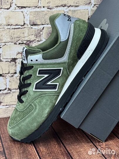 Кроссовки new balance 574 весенние зелёные