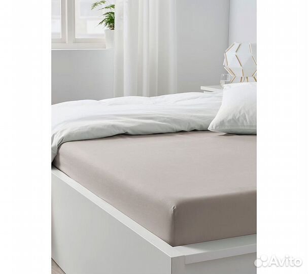 Простынь GoodNight Сатин 160х200х20 Бежевый на рез