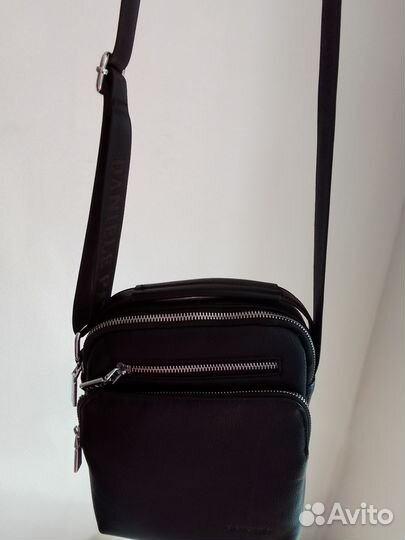 Мужская кожаная сумка через плечо новая