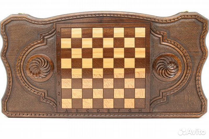 Нарды и шашки резные Рычащий лев 62 х 61 см бук Армения 62541