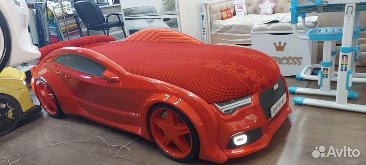 Детская объемная кровать Машина Ауди