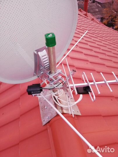 Антенна спутниковая и кронштейн
