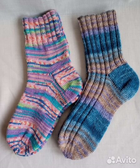 Носки ручной вязки шерстяные