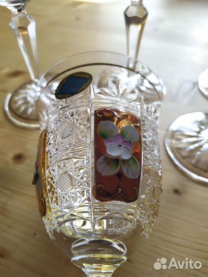 Бокалы Jahami Bohemia 6 шт хрусталь с золотом