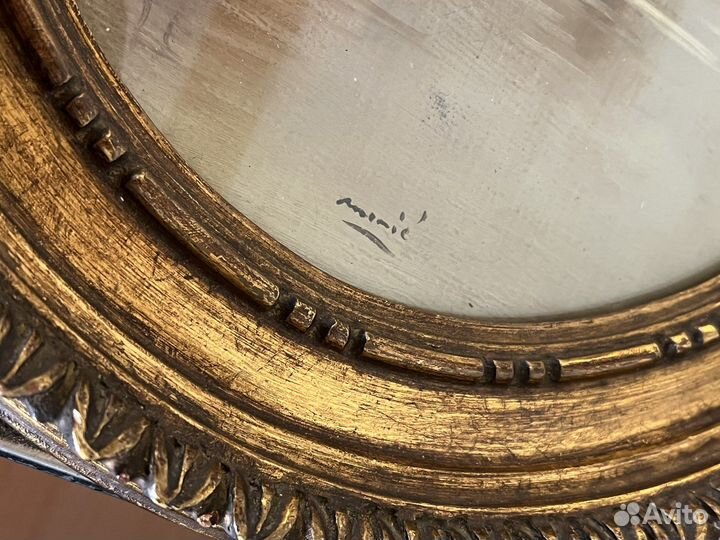 Картина живопись антикварная 32х38, рюмка латунь