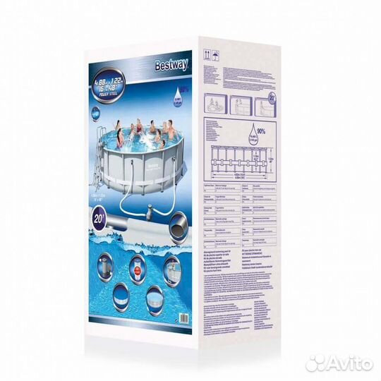 Каркасный бассейн bestway 56451 488х122 см