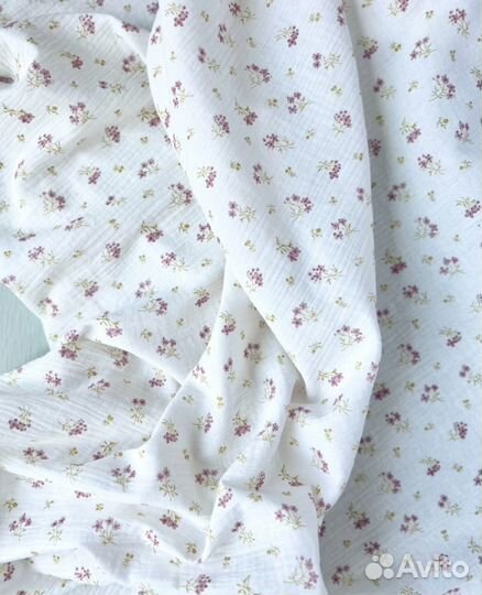 Муслин жатый ткань принт