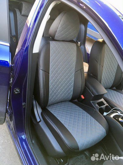 Чехлы экокожа Ромб на Nissan Qashqai 2 Автопилот