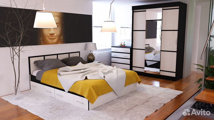 Спальный гарнитур Сакура № 1 цвет венге/дуб лоредо