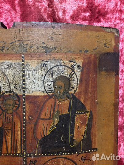 Старинная четырехчастная икона 19век
