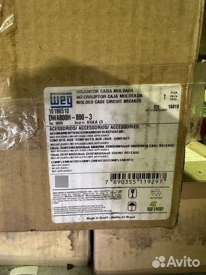 Автоматический выключатель WEG DWA800H 800a