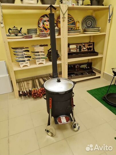 Казан 10л + печь с трубой / Комплект