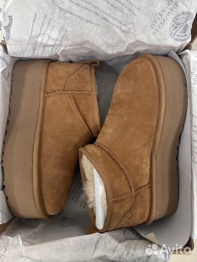 Угги UGG Classic ultra mini platform Chestnut