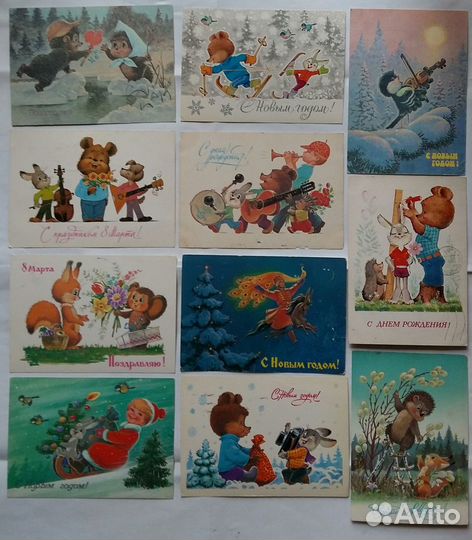 Открытки худ. В.Зарубина, Новогодние СССР