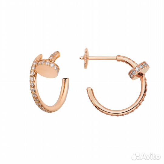 Серьги Cartier Juste un Clou Rose Gold Diamonds B8