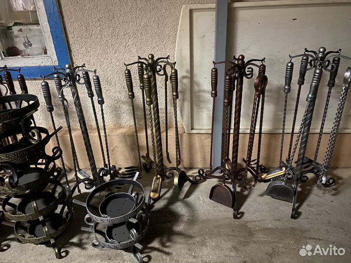 Кованый каминный набор