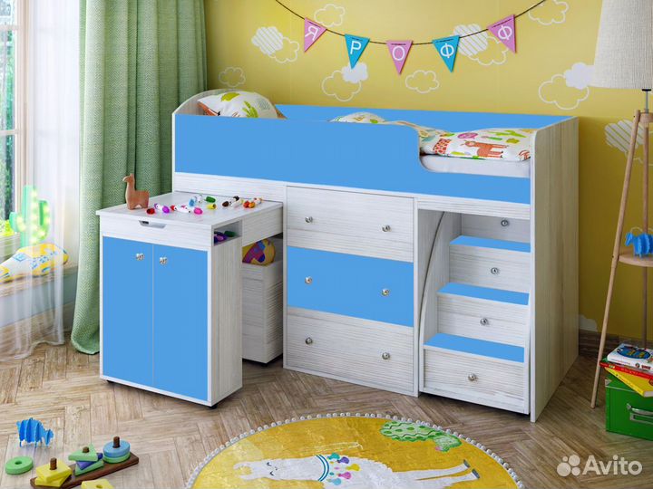 Кровать-чердак Малыш 180х80 см увеличенный