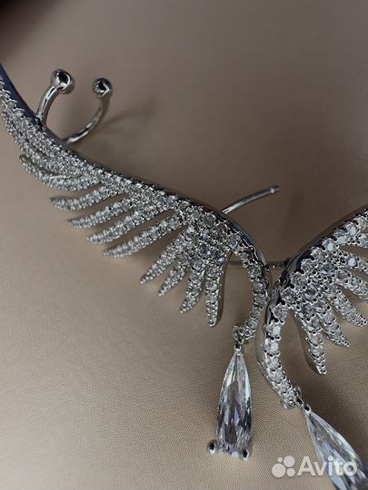 Каффы серьги swarovski