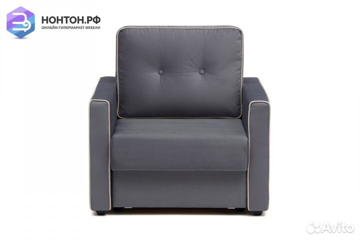 Кресло еврокнижка Леон темно-серое
