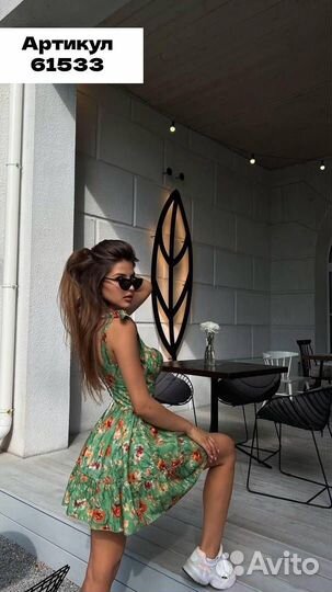 Платье мини короткое