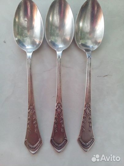Ложки серебряные чайные, 875 пробы, ранний СССР