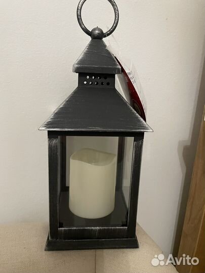 Фонарь рождественский с led свечой