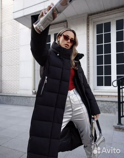 Пуховик зимний длинный