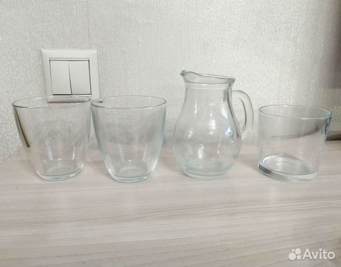 Стаканы кружки бокалы кувшин