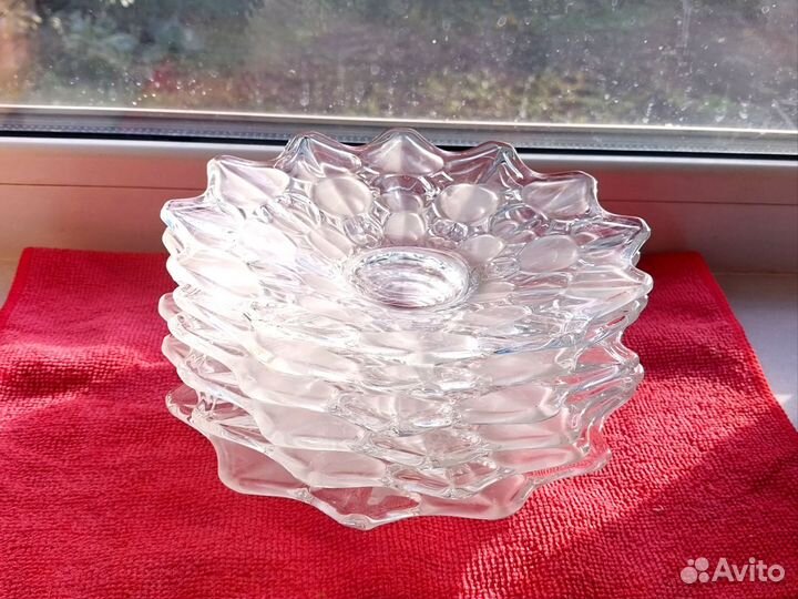 Хрусталь.Тарелки десертные 6шт диаметр 18см