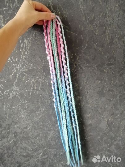 Косички на резинке. Хвост русалки