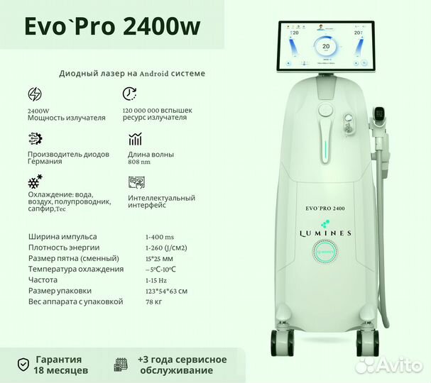Аппарат для эпиляции Лю'Минес Evo’Pro 2400 Вт
