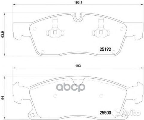 Колодки тормозные, передние P50109 Brembo