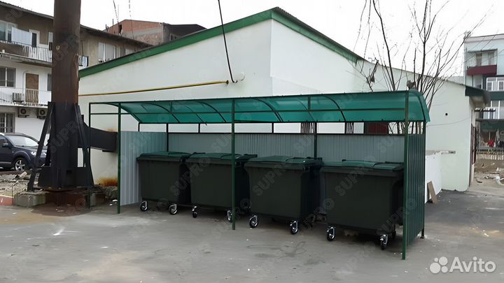 Пластиковый мусорный евроконтейнер 770л Ш4191