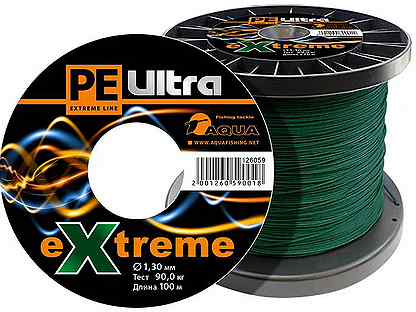 Плетеный шнур Aqua PE Ultra Extreme 0,80мм 64кг 15