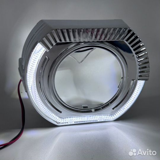 Бленда (маска) Вариант № 63 для линз с DRL Белый/Ж