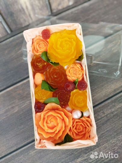 Съедобные цветы из мармелада ручной работы