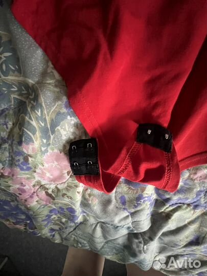 Боди красное. Принтуха. Размер XXL