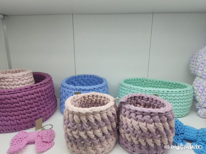 Вязаные корзины