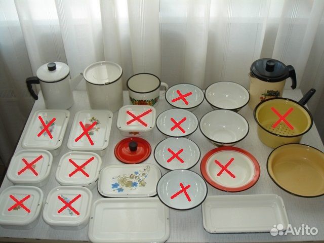 Эмалированная посуда б/у. СССР