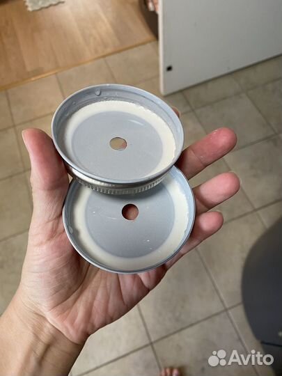 Банка с крышкой и трубочкой для коктейлей 4шт