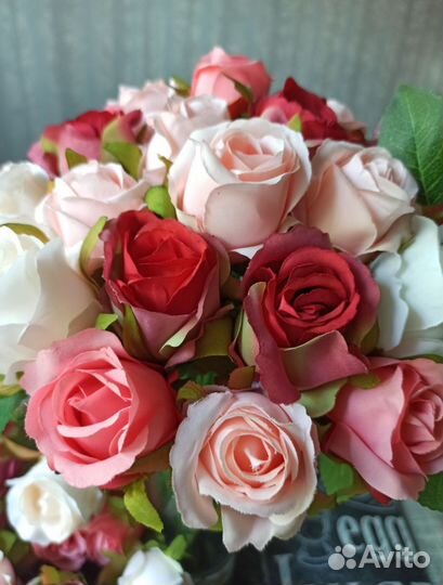 Букет роз, искусственный шёлк