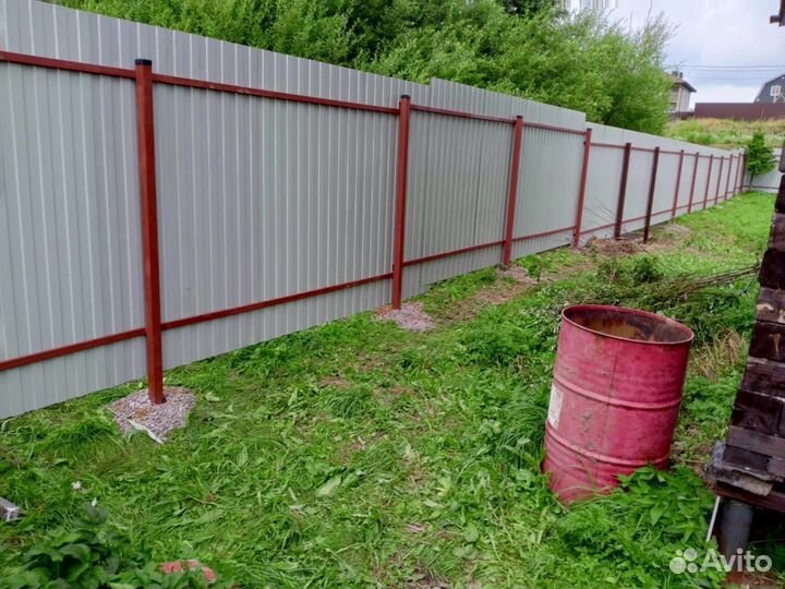 Забор из профнастила под ключ